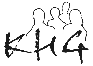 Logo der KHG Koblenz - vier menschliche Umrisse mit den Buchstaben KHG