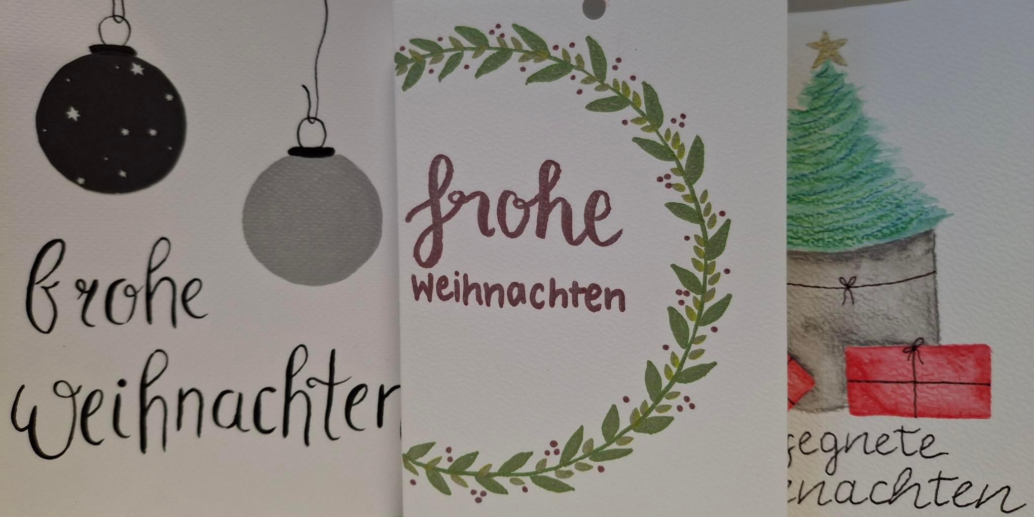 verschiedene selbstgebastelte Weihnachtskarten (c) Oliver Wolff verschiedene selbstgebastelte Weihnachtskarten