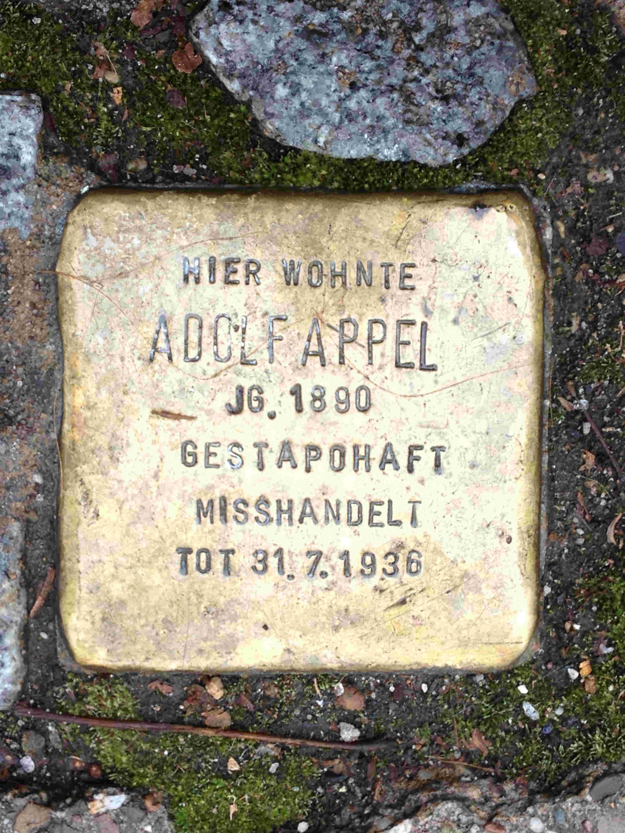 Stolperstein Adolf Appel